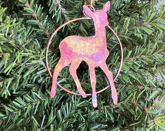 Copper Fawn Deer Ornament #2