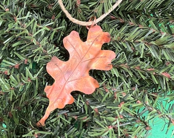 Copper Oak Leaf Ornament