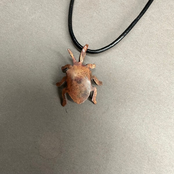 Copper Stink Bug Necklace