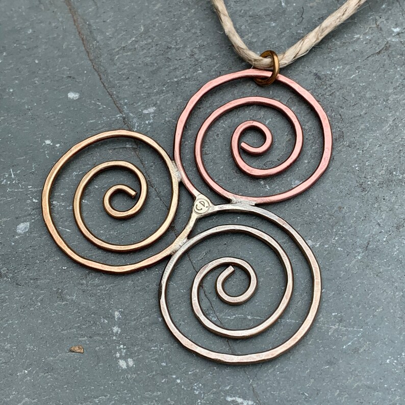 Triskelion Ornament, Tri-Color Triple Spiral image 5