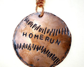 Copper Homerun ( or your personalization) Baseball Key Ring