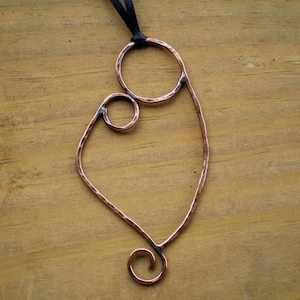Mother and Child Ornament Copper