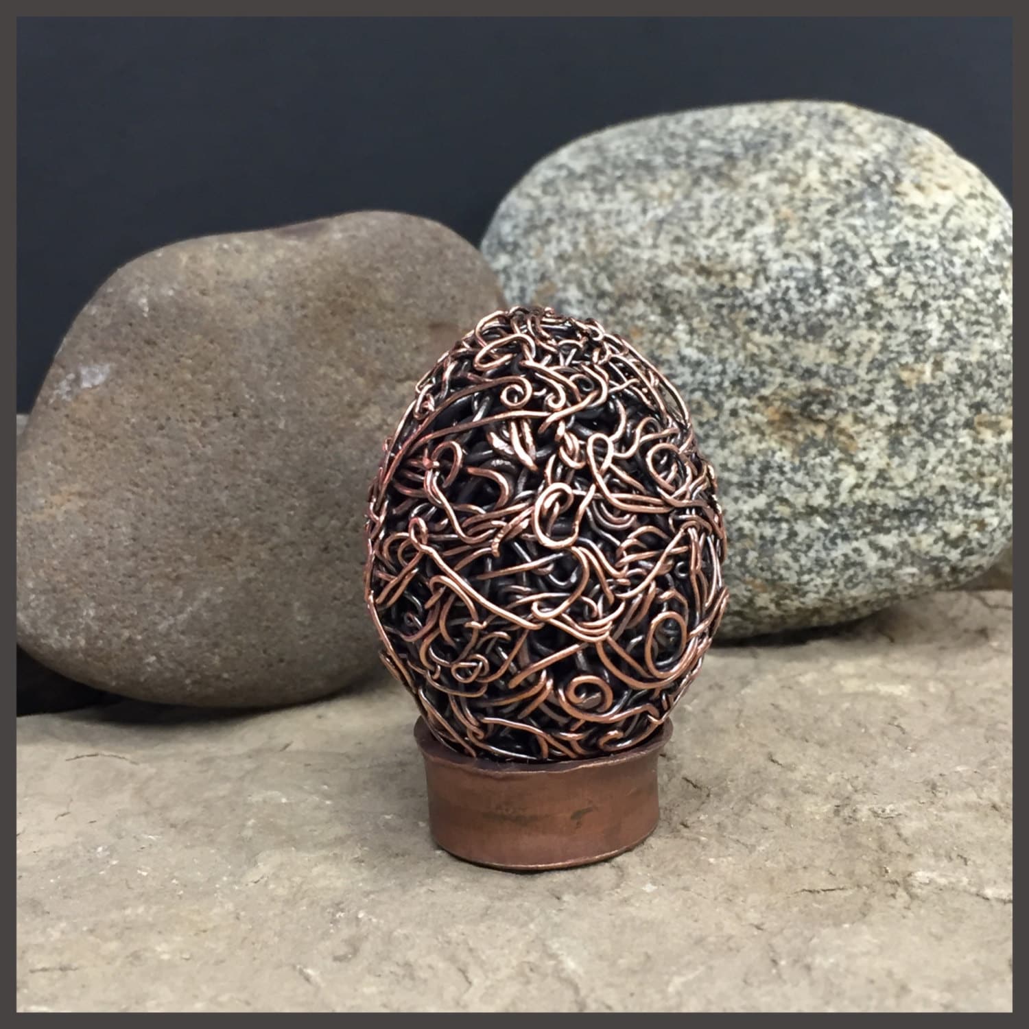Woven Copper Dragon Egg Easter Collectible Sculpture Etsy