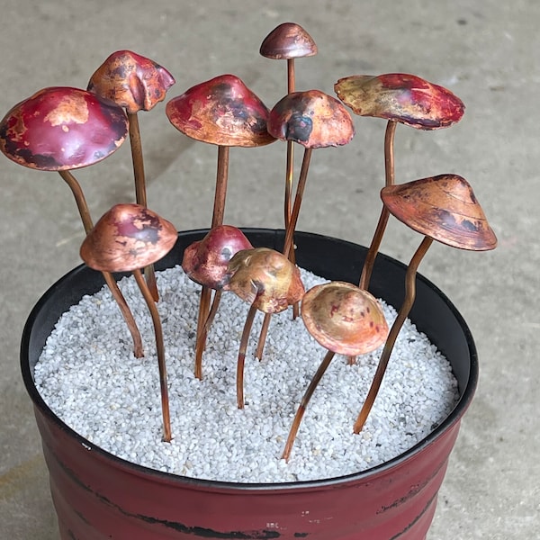 Mushroom Plant Stick Decoration, Flower pot accent.