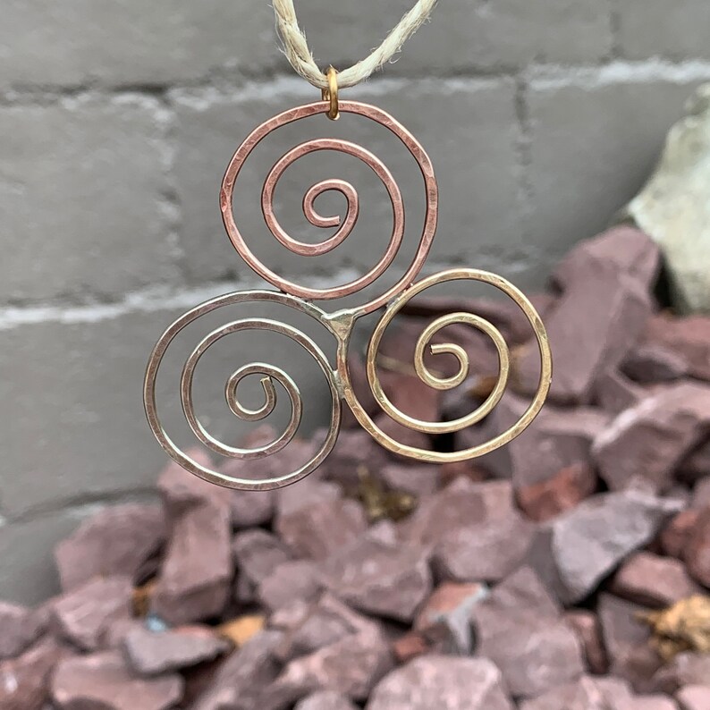 Triskelion Ornament, Tri-Color Triple Spiral image 6