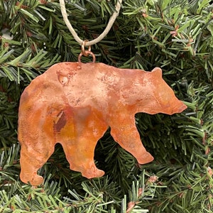 Copper Bear Ornament, Blank or Personalized