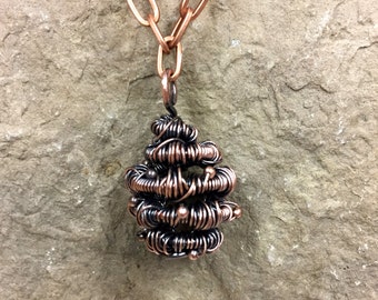 Copper Pine Cone Necklace/Pendant