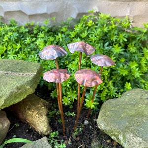 Copper Mushroom Plant Stick, Garden Decor. image 4