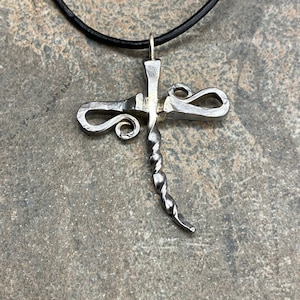 Horseshoe Nail Dragonfly Pendant