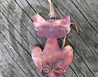 Copper Kitty Cat Ornament