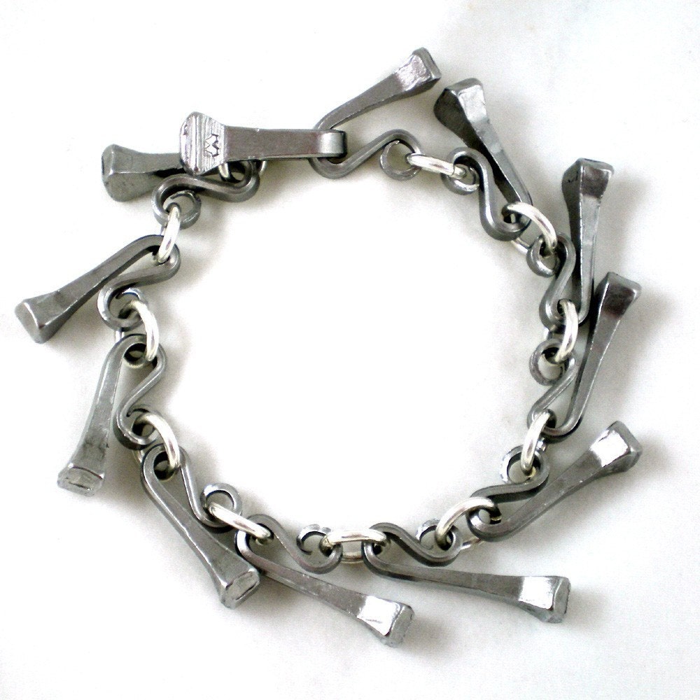 Horseshoe Nail Equestrian Link Bracelet Etsy
