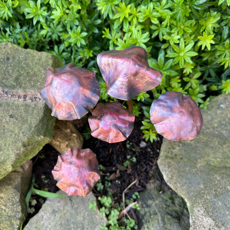 Copper Mushroom Plant Stick, Garden Decor. image 5