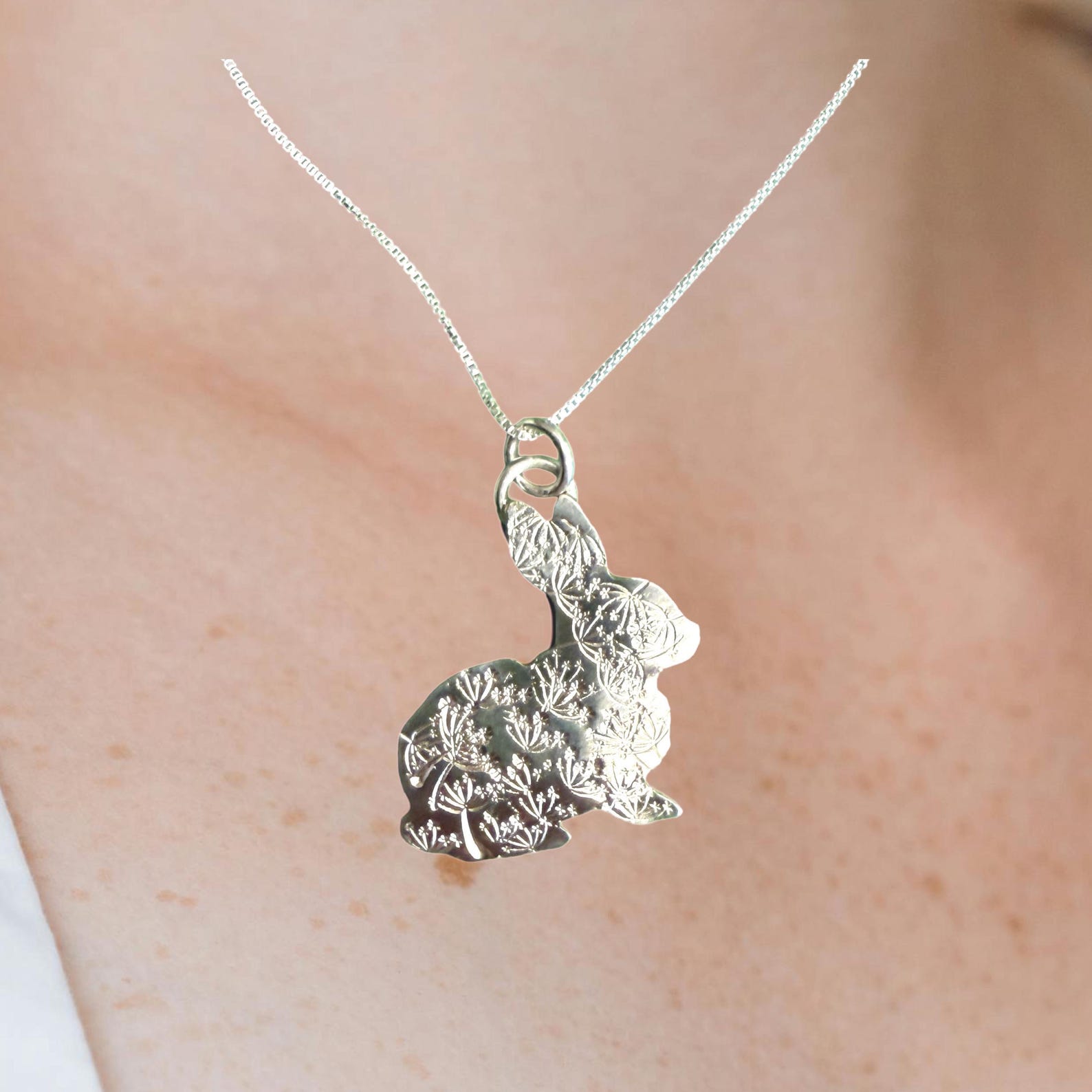 Bunny Rabbit Pendant, Sterling Silver - Etsy