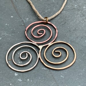 Triskelion Ornament, Tri-Color Triple Spiral image 3