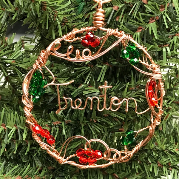 Wire Name Ornament Etsy