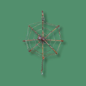 Copper Spider in Web Ornament, Christmas Spider image 5