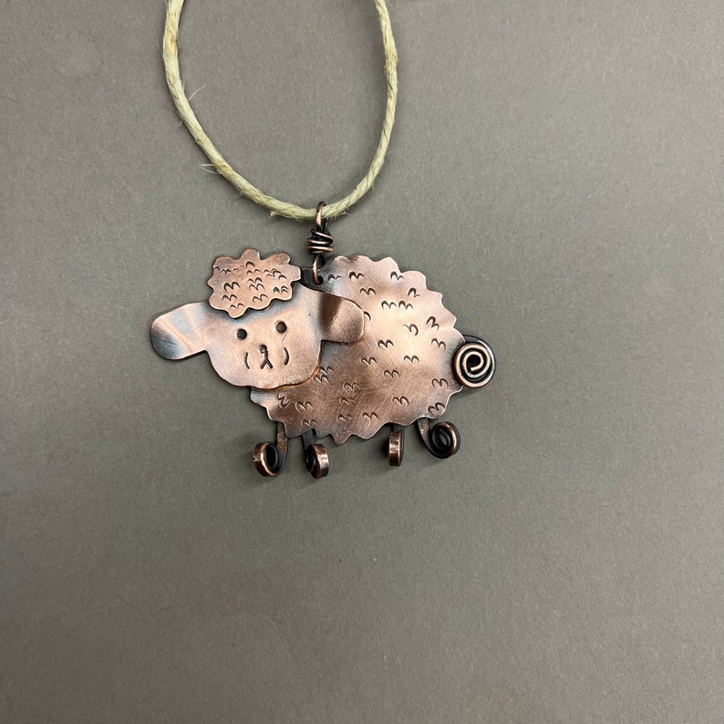 Copper Sheep Lamb Christmas Ornament image 3