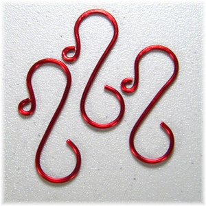 Mid-size Red (1 1/2") Ornament Hooks, Set of 12