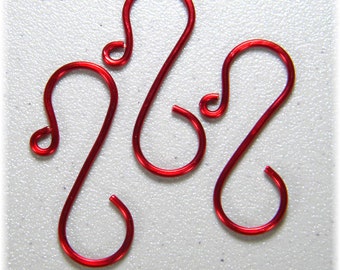 Mid-size Red (1 1/2") Ornament Hooks, Set of 12