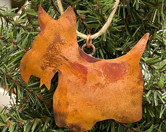 Copper Scottie Dog Silhouette Ornament