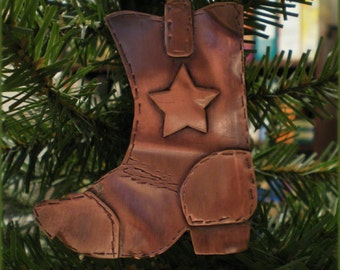 Copper Cowboy Boot Ornament