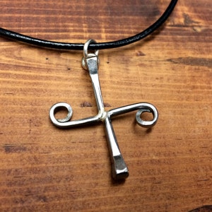 Horseshoe Nail Single Cross Pendant/Necklace