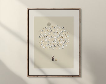 Jesus Leaves the 99 Print, Parable of the Lost Sheep (Digital Download)