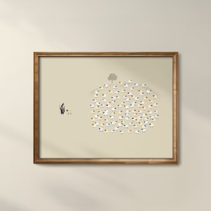 Jesus Leaves the ninety nine,  Christian Wall Art, Good Shepherd, Parable of the Lost Sheep,  Jesus Art, Christian Home Decor
