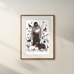 Good Shepherd Parable of the Lost Sheep, Christian Wall Art Home Decor Gift, Digital Instant Download