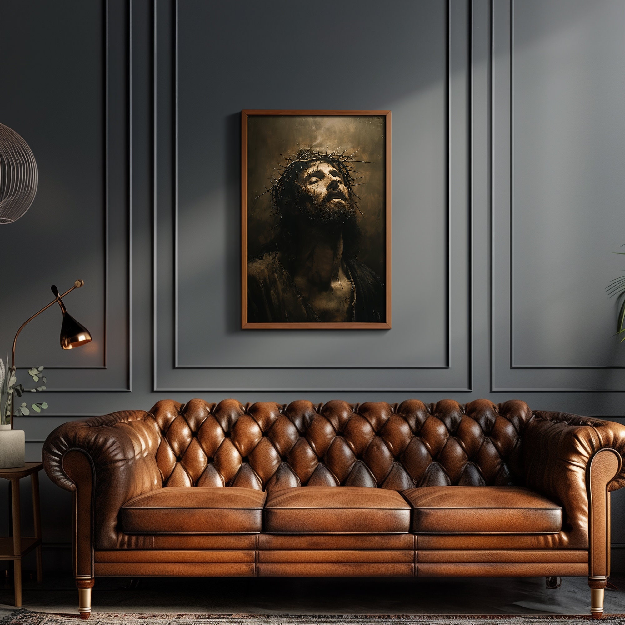 Jesus Wearing Crown of Thorns Christian Wall Art Digital Print Download ...