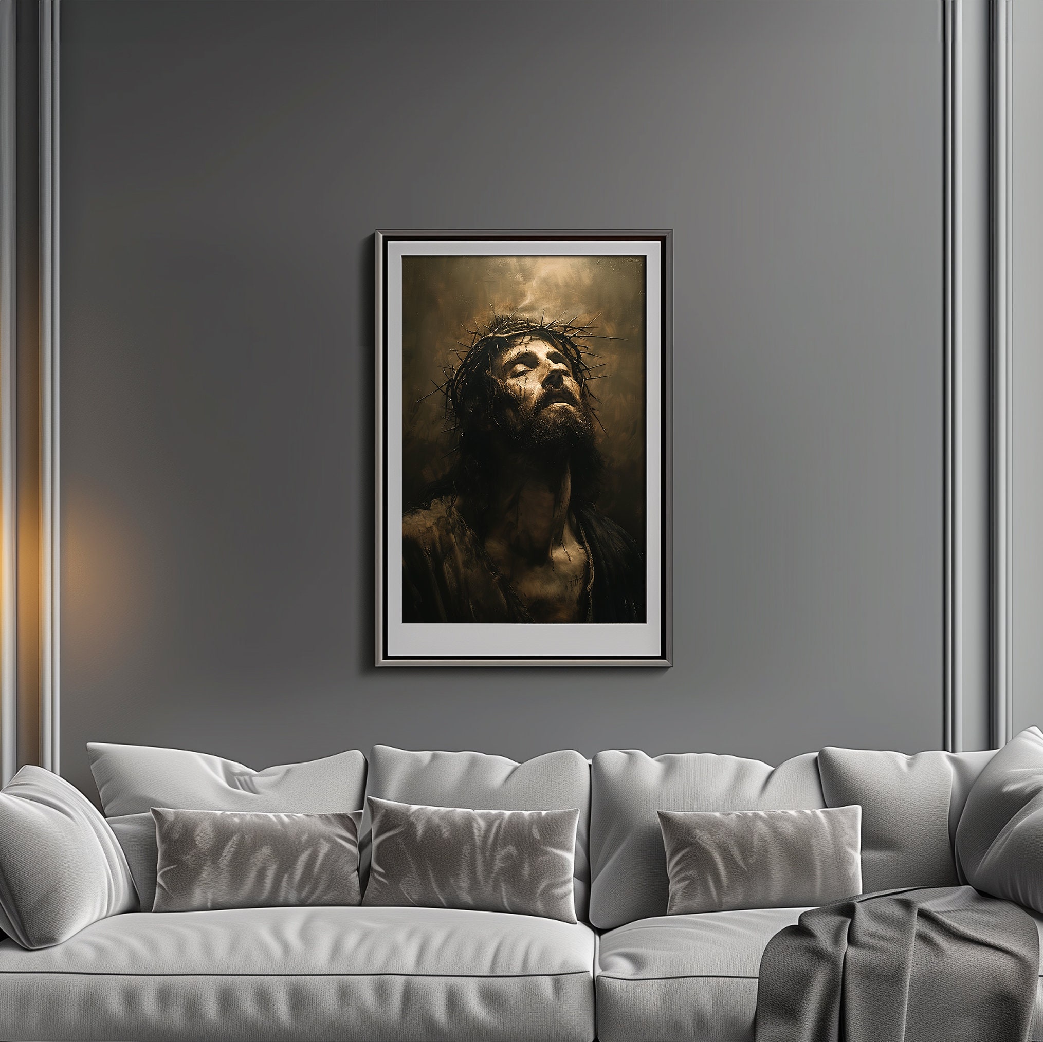 Jesus Wearing Crown of Thorns Christian Wall Art Digital Print Download ...
