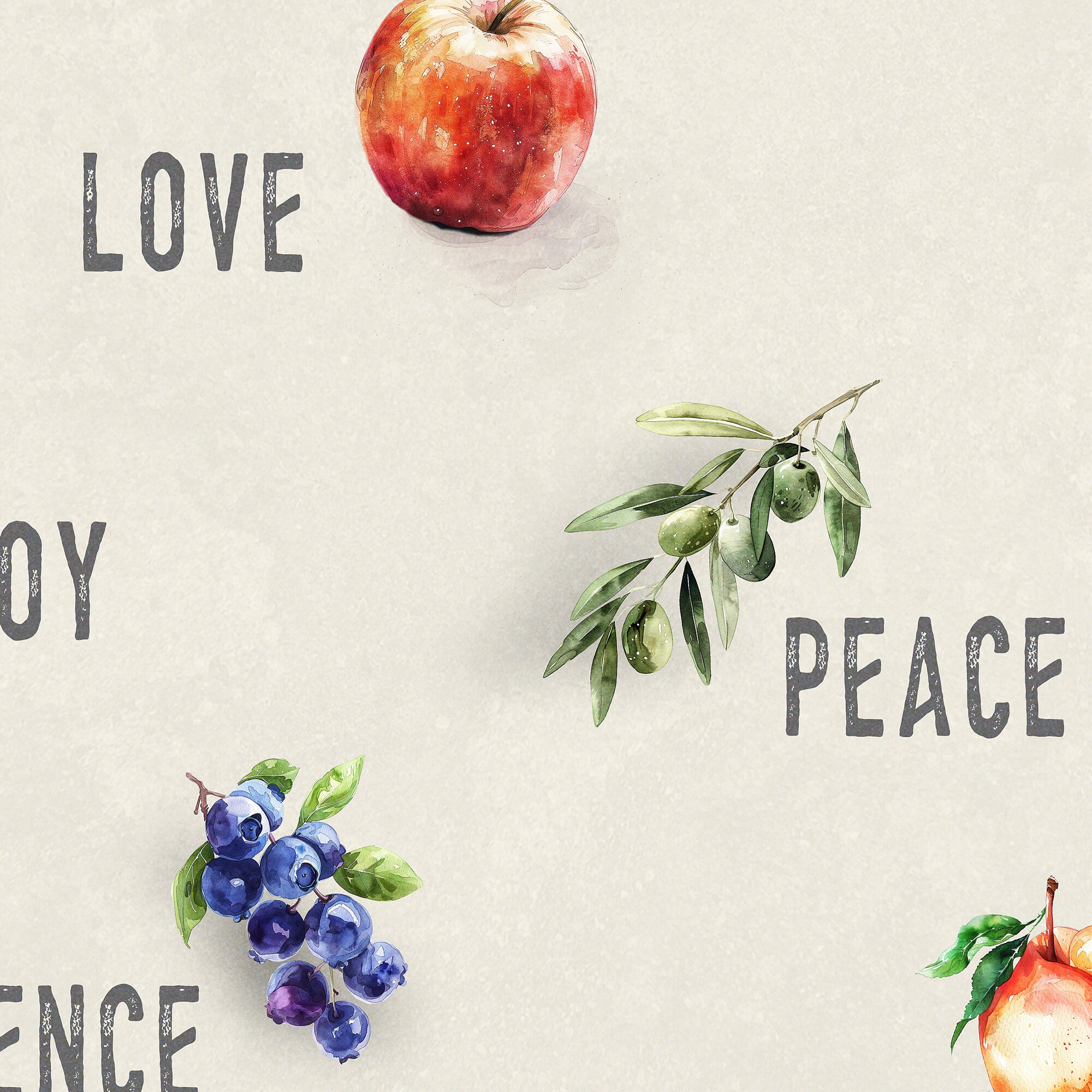 Fruits of the Spirit Printable Christian Art, Bible Verse Scripture ...
