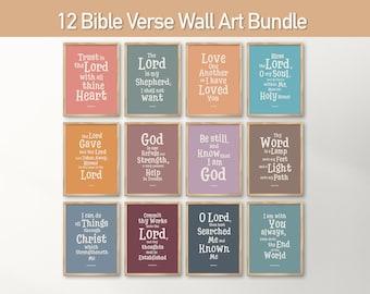 Bibel-Vers-Wand-Kunstdrucke, christliche Kinderzimmer-Dekor, moderne Schrift-Wand-Kunst-Kirchen-Klassenzimmer-Sonntagsschule (digitaler Download)