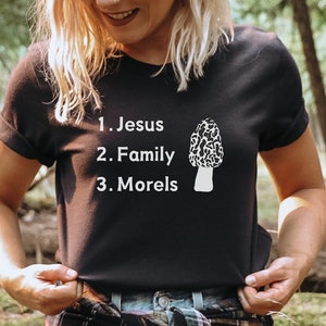 Morel shirt for forager gift for Morel Lover t-shirt for Mushroom Hunter shirt with morel forager christian shirt with mushroom funny shirt