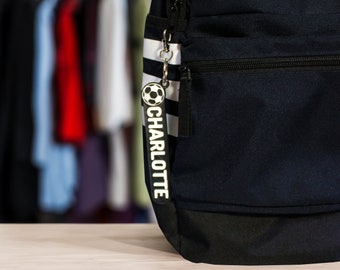 Custom Soccer Team Keychain | Personalized Bag Tag, Backpack Name Label, Soccer Coach Gift