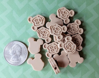 Mouse Waffle Beads - 16mm - Set of 15