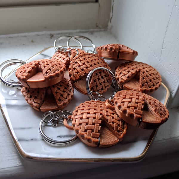 Pie shaped yarn cutter keychain