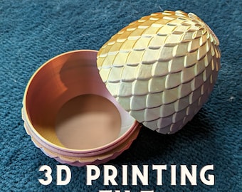 Large Threaded Dragon Easter Egg - STL File for 3D Printing