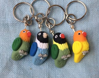 Miniature Lovebird Stitch Markers (flock of four)