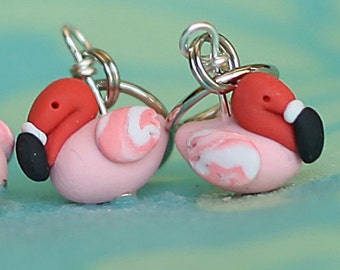 Pink Flamingo Stitch Markers - Flock of 4