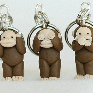 See No Evil Monkey plus Banana Stitch Markers (set of 4)