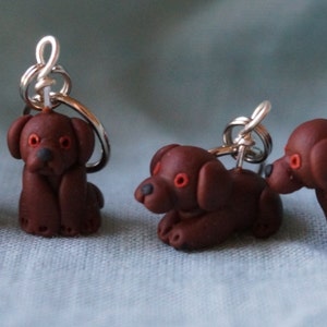 Chocolate Labrador Stitch Markers set of 4 image 2