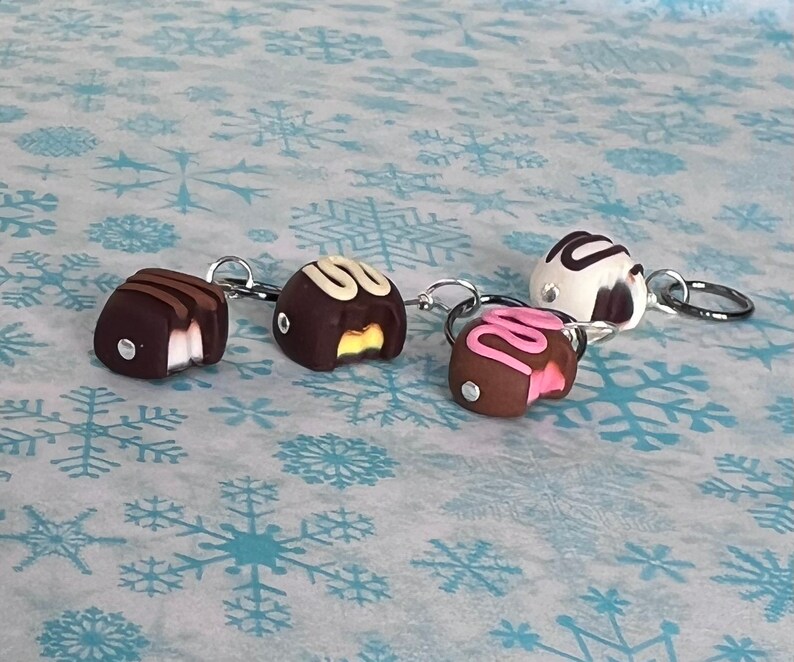 Chocolate Truffle Stitch Markers Box of 4 image 1