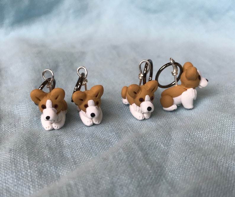 Pembroke Corgi Stitch Markers set of 4 image 4