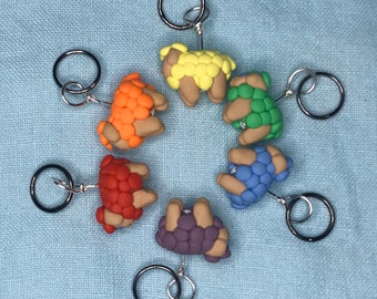Rainbow Sheep Stitch Markers (flock of 6)