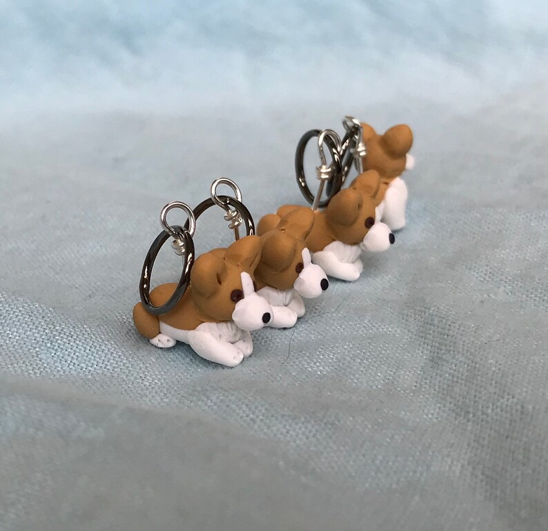 Pembroke Corgi Stitch Markers set of 4 image 3