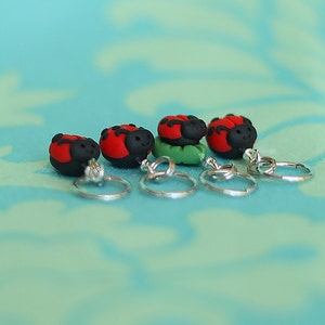 Ladybug Stitch Markers set of 4 image 3