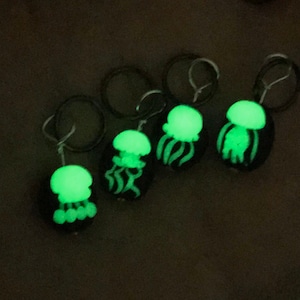 Glow-in-the-Dark Jellyfish Stitch Markers Bloom of  4