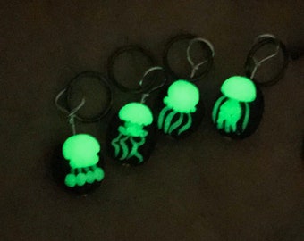 Glow-in-the-Dark Jellyfish Stitch Markers Bloom of  4