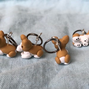 Pembroke Corgi Stitch Markers set of 4 image 2